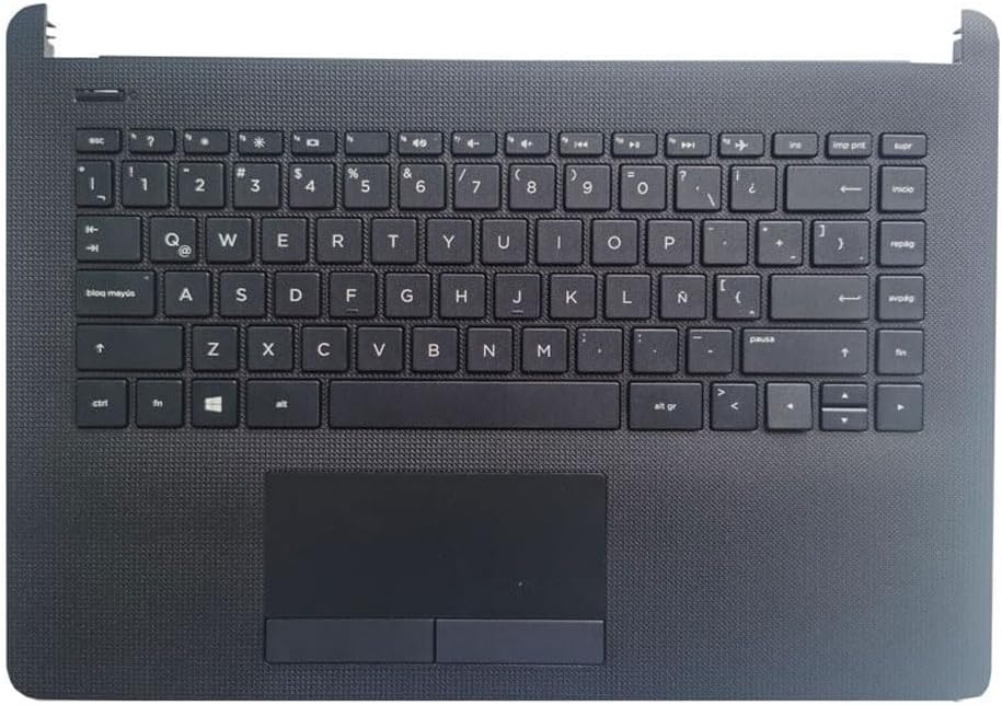 TECLADO DE REPUESTO PARA LAPTOP COMPATIBLE CON HP PAVILION  14-BS 14T-BS 14-BW 14Z-BW 246 G6 245 G6 LATIN LAYOUT SIN RETROILUMINACION CON FUNDA SUPERIOR DE REPOSAMANOS